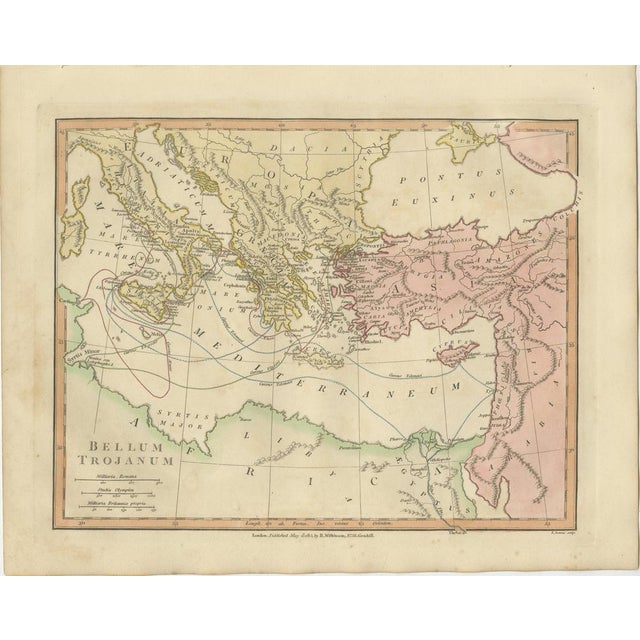 Antique Trojan War Map by Wilkinson, 1815 For Sale - Image 9 of 9