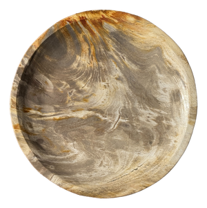 Light Beige Petrified Wood Circular Tray, 1980s