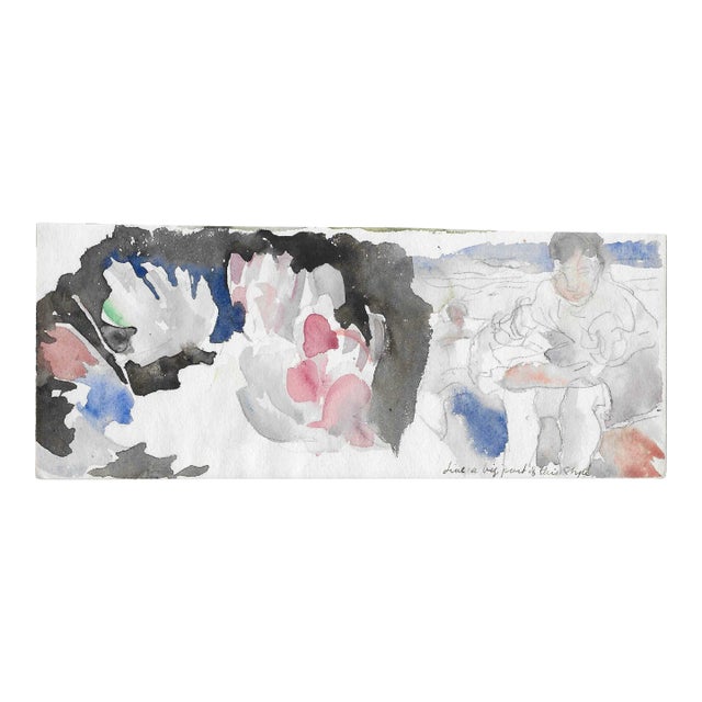 1960s Cathal O'Toole Figural Watercolor For Sale