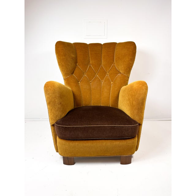 1940's Danish Cabinet Maker High Back Lounge Chair For Sale - Image 9 of 9