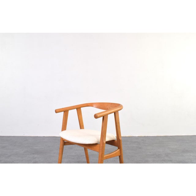 Textile Mid-Century Oak Dining Chair by Hans Wegner for Getama, 1970s For Sale - Image 7 of 12