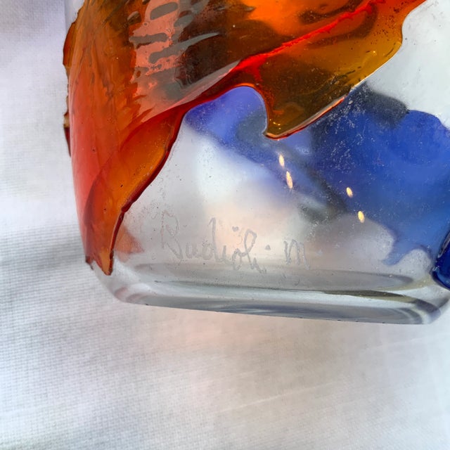 Glass 1970s Signed Mario Badioli Murano Face Tumbler For Sale - Image 7 of 10
