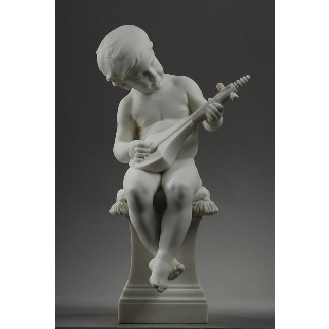 Louis Ernest Barrias, Little Musician, 1880, Carrara Marble For Sale - Image 3 of 18