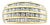 Four Row Vintage Diamond Wedding Band 14k Two-Toned Gold, Size 5 For Sale