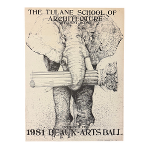 1981 Tulane School of Architecture Beaux-Arts Ball Lithograph Poster by Wellington Jay Reiter