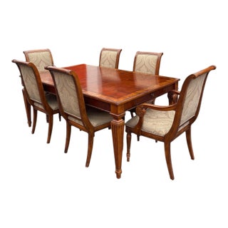 Ethan Allen Brand Dining Table & 6 Chairs - Set of 7 For Sale