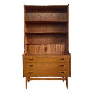 Danish Modern Bookcase With Secretary Desk Johannes Sorth For Sale