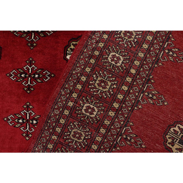 Beige Rustic Bokhara Mann Red/Beige Hand Knotted Wool Rug For Sale - Image 8 of 10