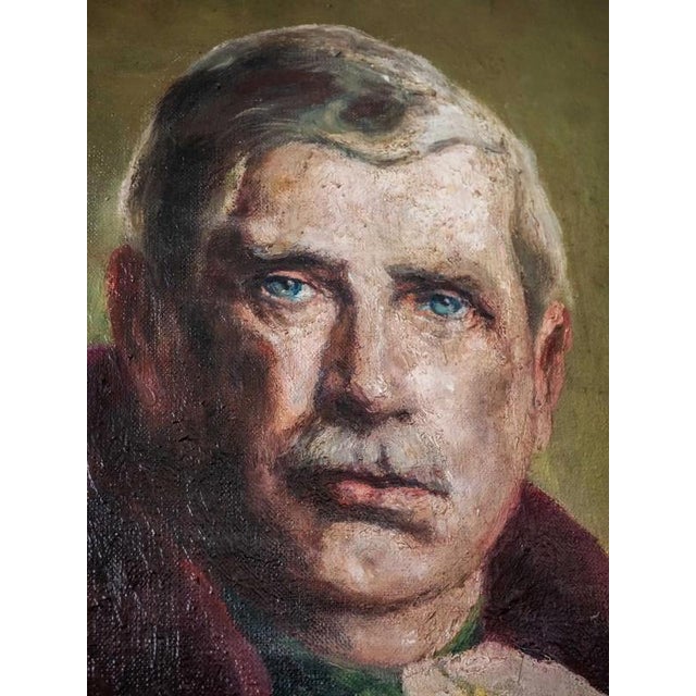 Hungarian portrait of a man with a decoration. Signed Oil on canvas. High-quality portrait painting. The painting is...