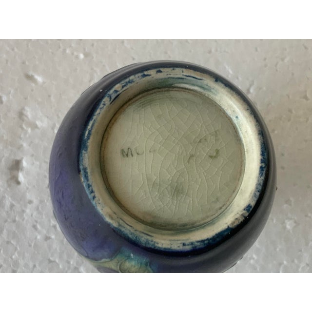 Vintage Moorcroft Pottery Miniature ‘Vase “Orchid Pattern” For Sale - Image 4 of 4