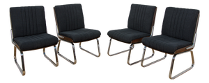 Chrome and Rosewood Chairs from Gordon Russell, United Kingdom, 1970s, Set of 4