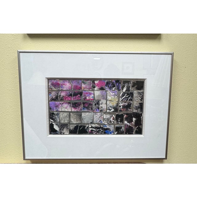 Contemporary Signed Gena Haber “Broken Dreams 3” Mixed Media Acrylic Collage Framed Abstract For Sale - Image 3 of 7