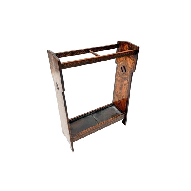 Umbrella Stand in Hand-Painted Fruitwood, 1890s For Sale - Image 9 of 11