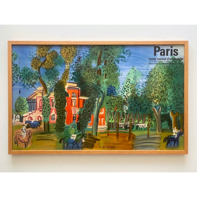 Raoul Dufy Vintage 1964 Mourlot Fine Art Lithograph Print Framed Large Paris Travel Poster " Le Paddock a Deauville " 1930 For Sale - Image 12 of 12