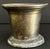 Mortar only. Solid brass. 4 1/2” x 4 1/2” x 4”. Heavy patina present as well as some dings. Please see photos. Weighs 1...