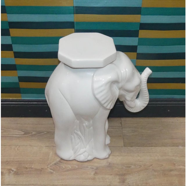 Vintage Elephant Ceramic Stool For Sale - Image 3 of 15