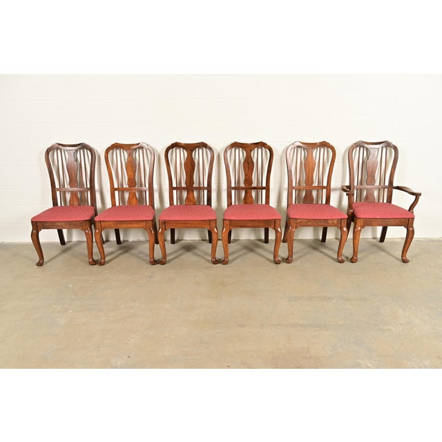 A gorgeous set of six Queen Anne or Georgian style dining chairs In the manner of Baker Furniture By Blowing Rock...