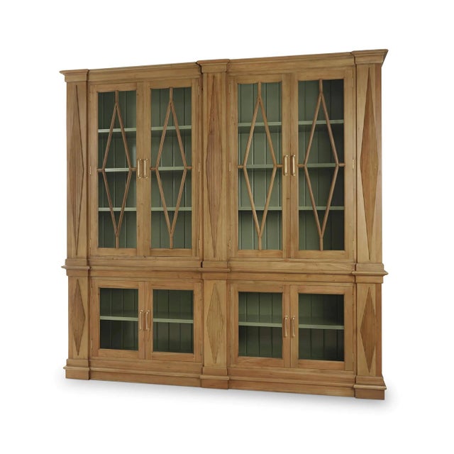 Shown in Antique French Oak finish, this monumental cabinet features diamond-patterned fluted detailing, crown moulding,...