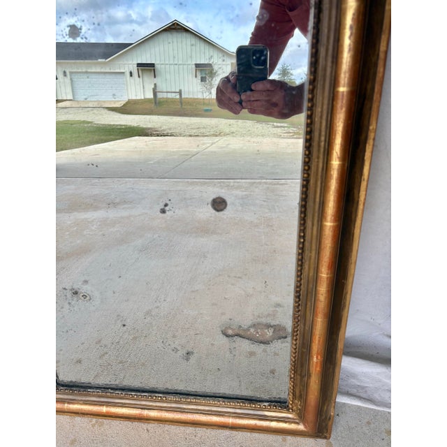 Late 19th Century French Louis Philippe Giltwood Wall Mirror For Sale - Image 10 of 12