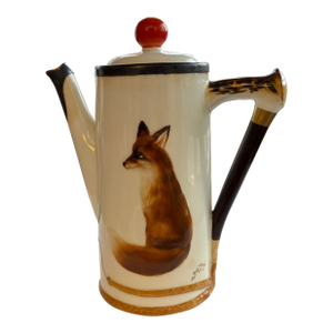 1920s Royal Doulton “Reynard the Fox’ Coffee Pot, English Sporting Ware