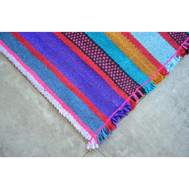 Blue 1960s Hand Woven Kilim Rug For Sale - Image 8 of 9