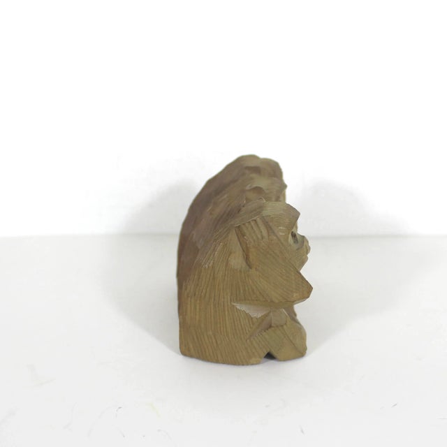 Vintage Carved Wood Three Wise Monkeys, Figurine, See No Evil Speak No Evil Hear No Evil Small Monkey For Sale - Image 4 of 7