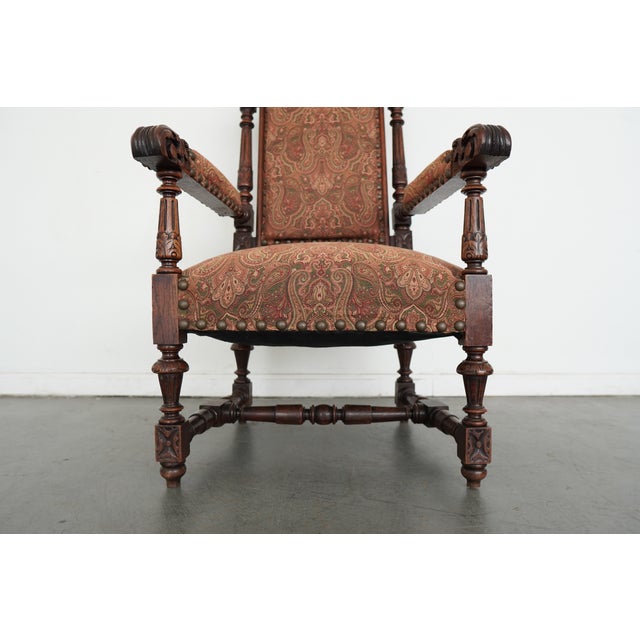 Vintage Spanish Revival Carved Wood Armchairs (Set of 2) For Sale - Image 12 of 17