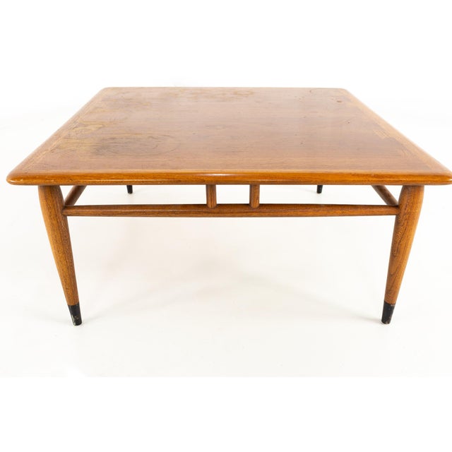 Lane Acclaim Mid Century Square Walnut and Oak Dovetail Side End Coffee