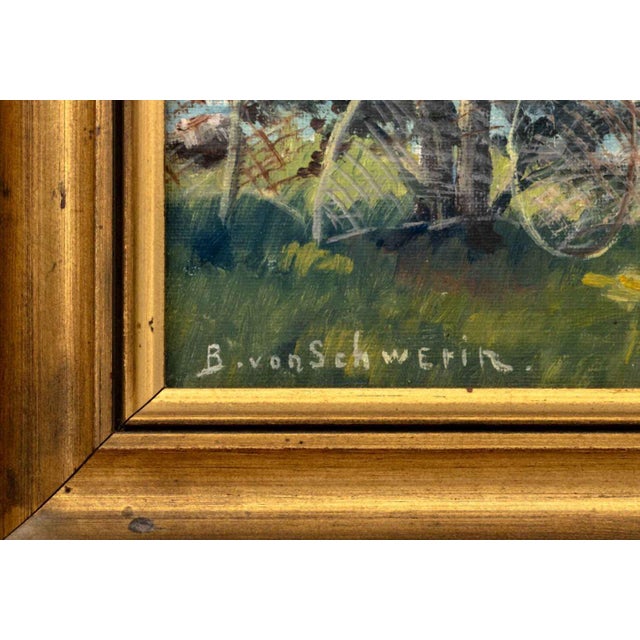 Bo Von Schwerin Cabin by the Lake Oil on Canvas For Sale In New York - Image 6 of 7