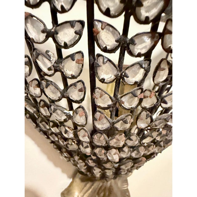 Hollywood Regency Brass and Crystal Sconces, Usa, 1990s For Sale - Image 11 of 13