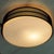 1960s Mid-Century Austrian Circular Black Metal and Opaline Glass Ceiling Lamp, 1960s For Sale - Image 5 of 6