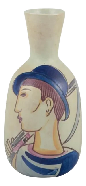 Folkvisan Ceramic Vase by Carl Harry Stålhane for Rörstrand