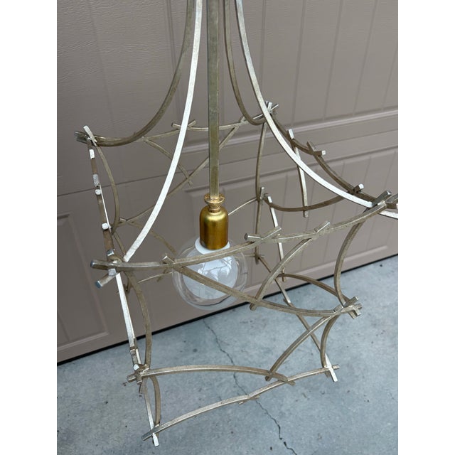 1970s Vintage Hollywood Regency Pagoda Pendant Chandelier For Sale - Image 5 of 12