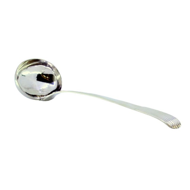 Silver Silver Soup Ladle with Embossed Reed-Style Handle For Sale - Image 8 of 8