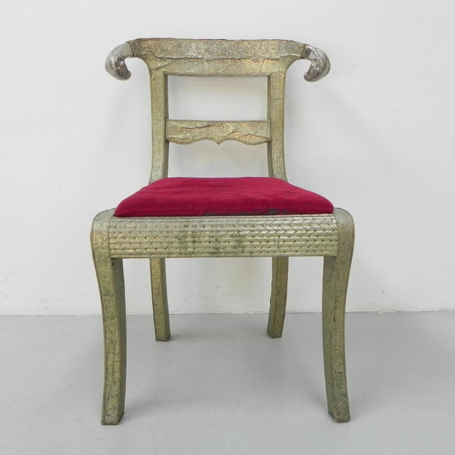 Dining Chair with Stamped Tin, 1920s For Sale - Image 10 of 18
