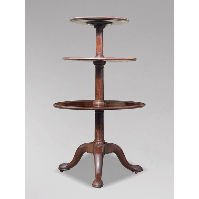 Antique George III Mahogany Dumb Waiter, 1770 For Sale - Image 10 of 12
