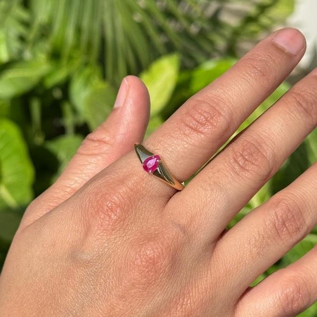 14k Yellow Gold Prong Set Natural Ruby Ring Size 5 by VRJewels For Sale In New York - Image 6 of 15