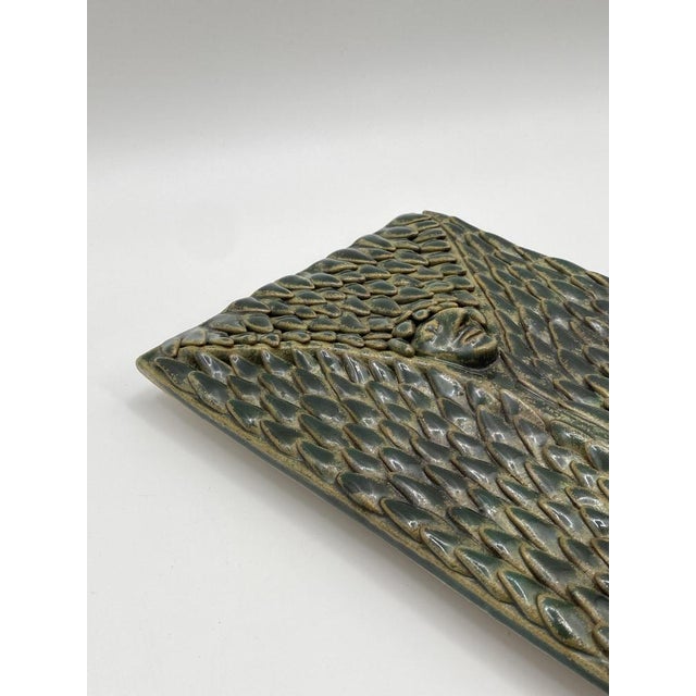 Glazed Ceramic Mural with Scaly Leaf Structure, Germany, 1960s For Sale - Image 4 of 17