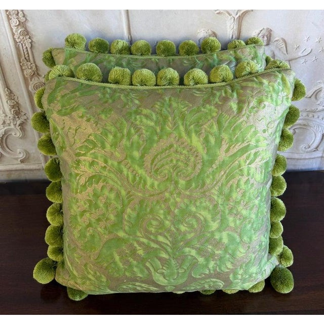 Pair of Custom Venetian Mariano Fortuny Damask Pillows For Sale - Image 12 of 12