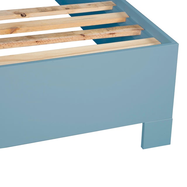 Silas Platform Bed King - Pool Blue For Sale - Image 11 of 12