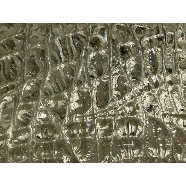 Transparent Kaiser Leuchten Ice Glass Flush Mount, Circa 1960s For Sale - Image 8 of 12