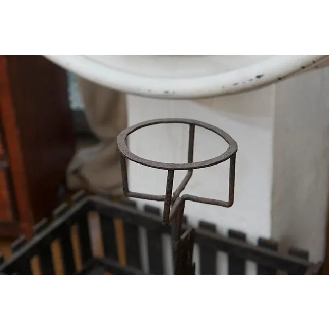 Metal Late 19th Century English Iron Firedogs with Log Basket For Sale - Image 7 of 13