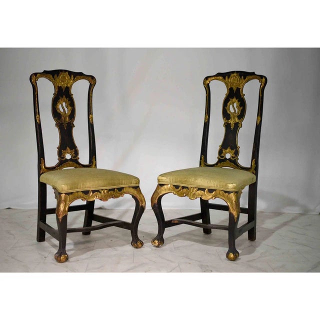 Wood 19th Century Antique Giltwood French Chairs Clawfoot Silk Upholstery - A Pair For Sale - Image 7 of 12