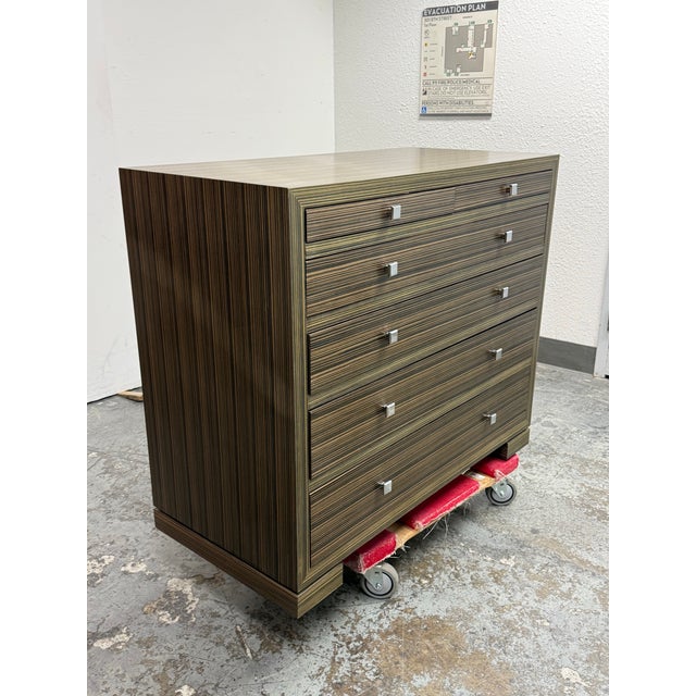 Contemporary Macassar Style Six Drawer Chest For Sale - Image 4 of 12