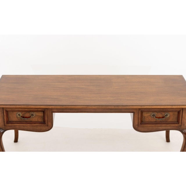 French Provincial Baker Furniture French Provincial Style Walnut Desk For Sale - Image 3 of 9