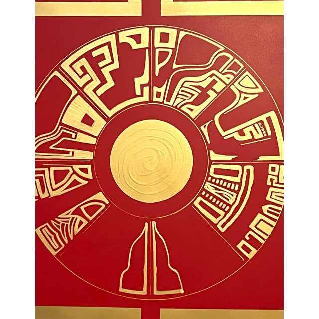 This is a nearly 4 foot artist made Wall mounted mandala. And it was constructed using wood laminate, tacks, stenciling,...