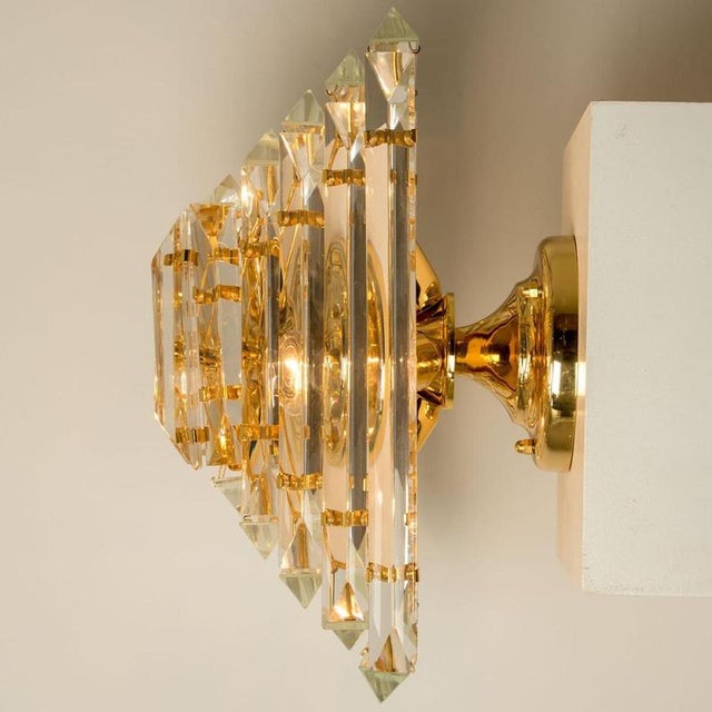 Clear and Gold Glass Pyramid Flush Mount in the style of Venini, 1970s For Sale - Image 9 of 18