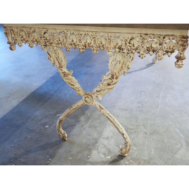 A Long, Painted Antique Cast Iron Table From Aix-en-Provence, France Circa 1890 For Sale - Image 14 of 18