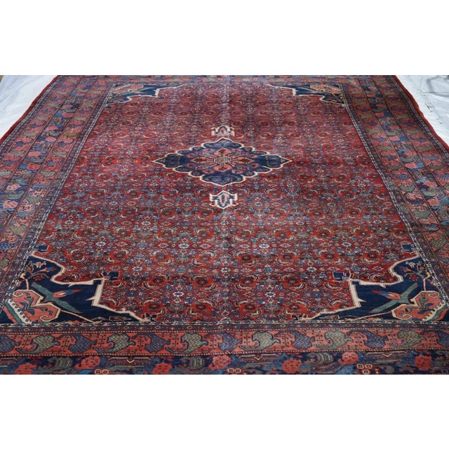 Antique Bidjar Rug 8'10'' x 12'5'' For Sale - Image 10 of 11