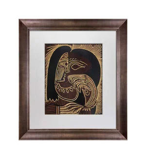 Pablo Picasso Linogravure Limited Edition "Femme Au Collier” 1959 W/Frame